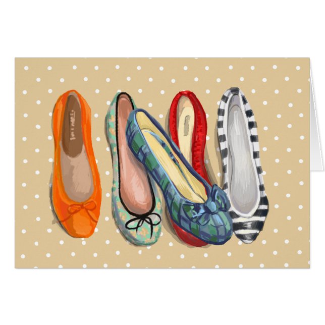 Cartão Calçados - pequenas pantufas (Frente Horizontal)