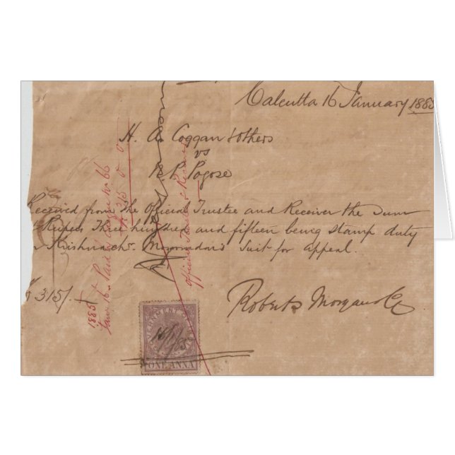 Cartão Calcutá 1885 (Frente Horizontal)