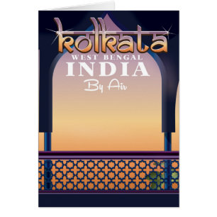 Cartão Calcutá - poster de férias na Índia de Bengala 