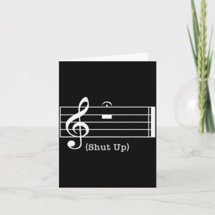 Cartão Cale o Som Nota Musical Amantes de Música Engraçad