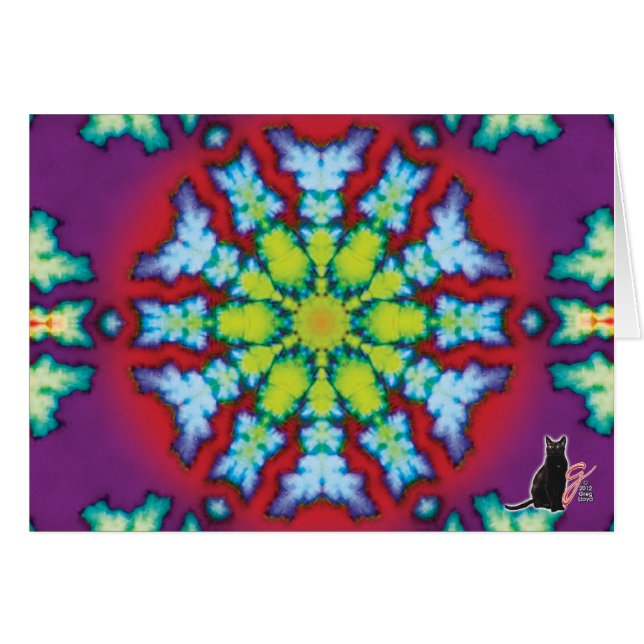 Cartão Caleidoscópio do KC da flor (Frente Horizontal)