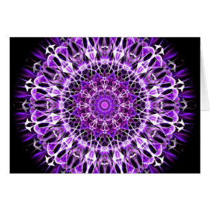 Cartão Caleidoscópio roxo ausente da mosca