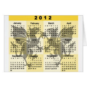 Cartão Calendário 2012 com impressão de Gryphons