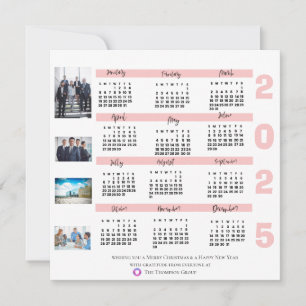 Cartão Calendário 2025 Foto Natal Ano Novo Corporativo