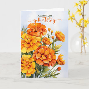 Cartão Calendulas de Aniversário de Outubro Geburtstag 