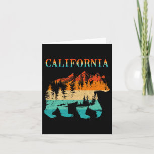 Cartão California Bear Vintage Retro Nature Caminhando So