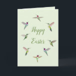Cartão California Hummingbirds Happy Easter<br><div class="desc">Easter Card for hummingbird lovers featuring hand-painted Anna's hummingbirds and flowers. The inside message is "Wishing you a 
bright and happy Easter filled with all the good things."</div>