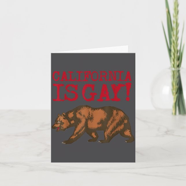 Cartão California Is Gay Funny Bear Saying Quote Lgbt Men (Frente)