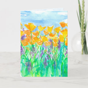 Cartão California Poppies Happy Birthday