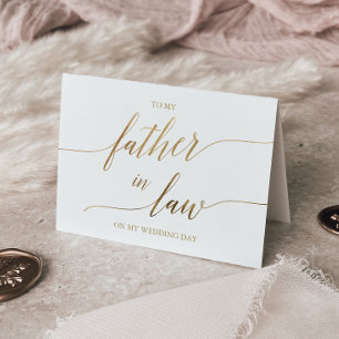 Cartão Caligrafia Dourada Elegante Ao Meu Pai Em Direito