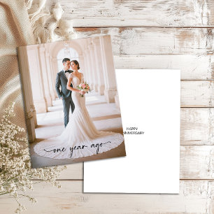 Cartão Caligrafia Elegante Aniversário De Um Ano Atrás