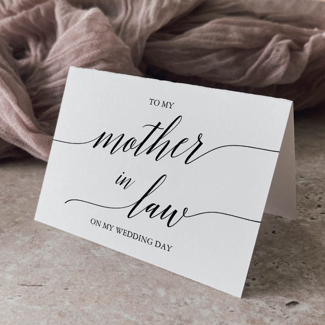 Cartão Caligrafia Negra Elegante À Minha Mãe Em Direito (Criador carregado)