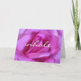 Cartão Caligrafia por Inalação da Flor Rosa Rosa Púrpura