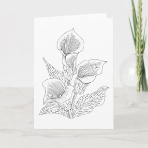 Cartão Calla Lilies Color It Yourself Blank Greeting