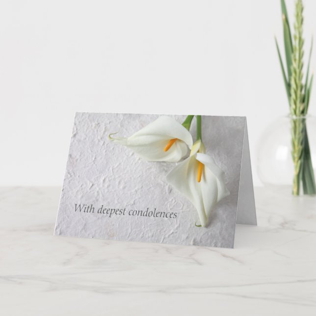 Cartão Calla lilies with room for text (Frente)
