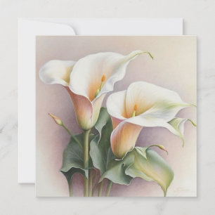 Cartão Calla lírios aquarela