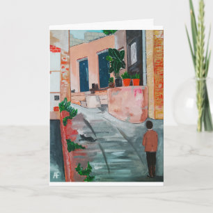 Cartão Calle Del San Miguel, pintura de Alfred Fox