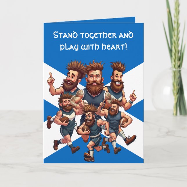 Cartão Camaraderie Of A Raucous Rugby Squad (Frente)
