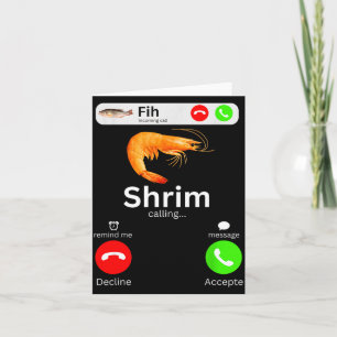 Cartão Camarão chamando meme engraçado fih chamada recebi