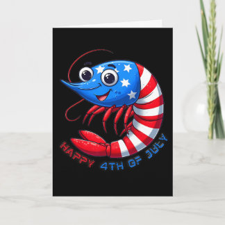 Cartão Camarão Feliz Celebra 4 De Julho Crianças Homens M
