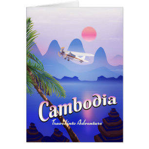 Cartão Camboja 'Viagem para a Aventura'