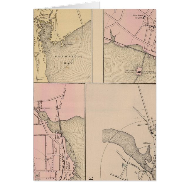 Cartão Camden, Wiscasset, Damariscotta, Newcastle (Frente)