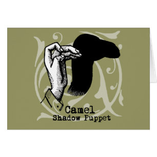 Cartão Camel Hand Puppet Shadow Games Vintage