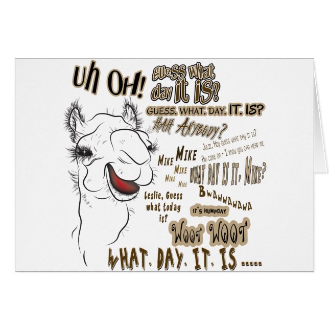 Cartão Camelo Hump Day (Frente Horizontal)