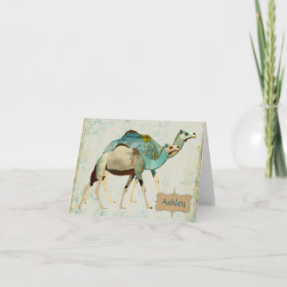 Cartão Camelos azuis sonhadores Notecard