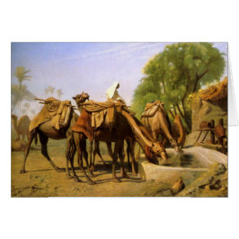 Cartão "Camelos na calha", por Jean Leon Gerome