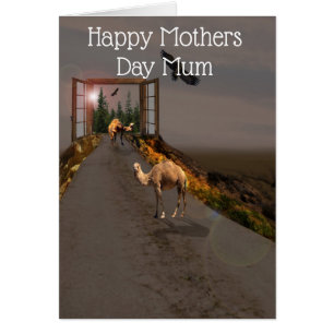 Cartão Camelos Na Estrada Para Wonderland, Dia de as mães