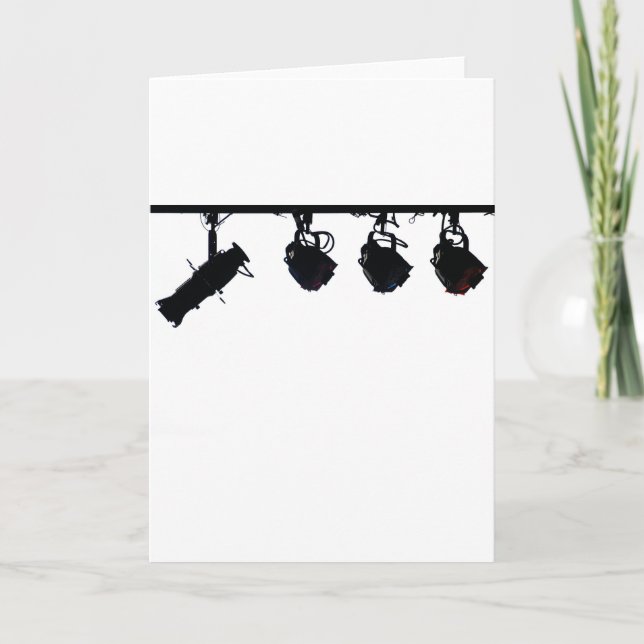 Cartão Câmera digital Palco preto silhuetas (Frente)