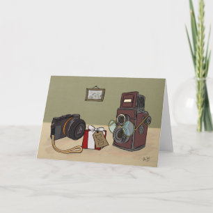 Cartão Câmera Vintage - Placa de Dia de os pais