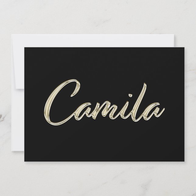 Cartão Camila white gold Handwriting Karte (Frente)