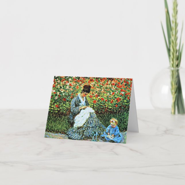 Cartão Camille Monet and Child in the Artist's Garden (Frente)
