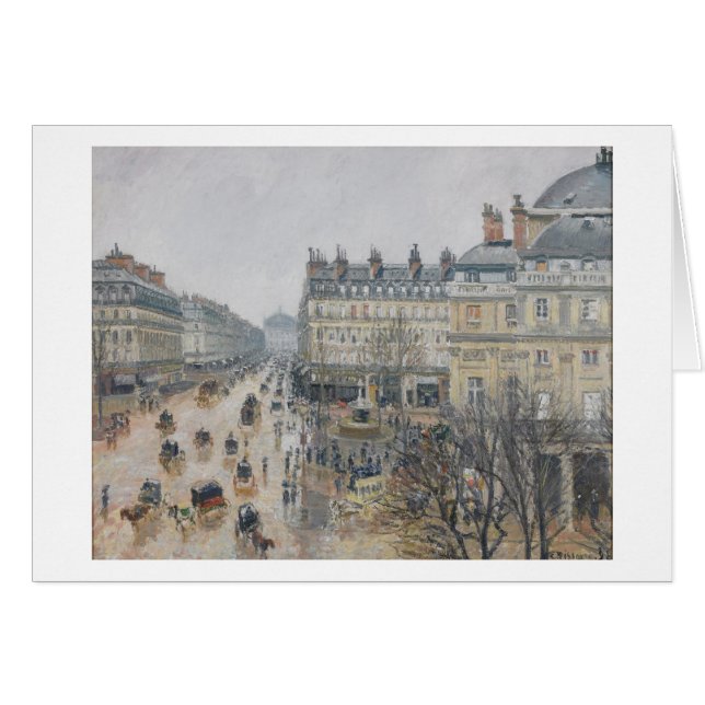 Cartão Camille Pissarro | Place du Theater Francais, Pari (Frente Horizontal)