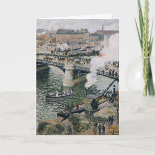 Cartão Camille Pissarro Pont Boieldieu em Rouen Painting
