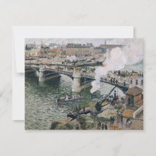Cartão Camille Pissarro Pont Boieldieu na Pintura de Roue