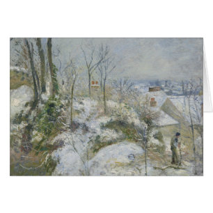 Cartão Camille Pissarro - Rabbit Warren em Pontoise, neve