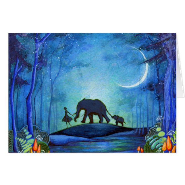 Cartão Caminhada do elefante (Frente Horizontal)