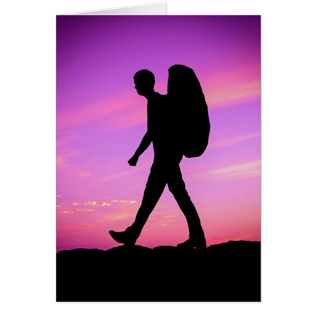 Cartão Caminhada do por do sol (Frente)