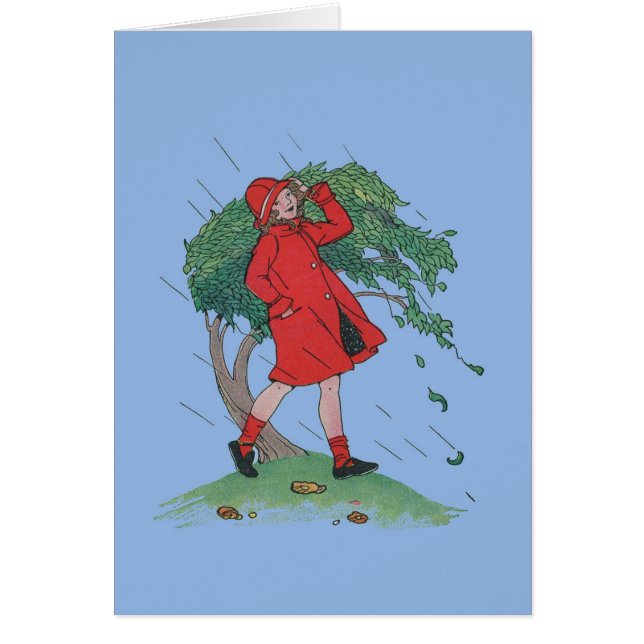 Cartão caminhando na chuva (Frente)