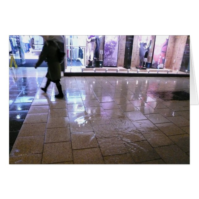 Cartão Caminhando por Puddles (Frente Horizontal)