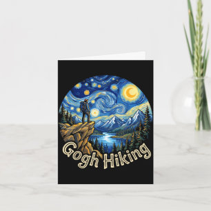 Cartão Caminhante engraçado gogh caminhada noite estrelad