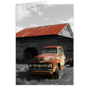 Cartão Caminhão antigo b/w