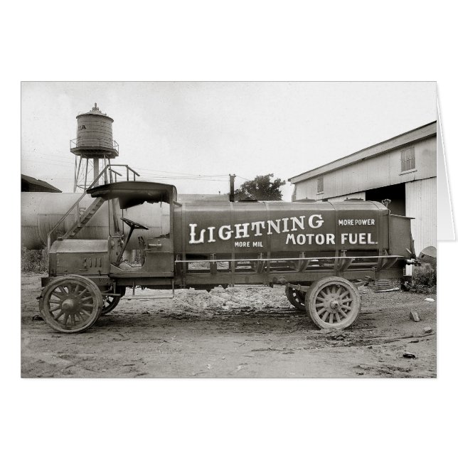 Cartão Caminhão de combustível Lightning, 1920 (Frente Horizontal)