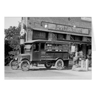 Cartão Caminhão de entrega de loja de ferragens, 1924