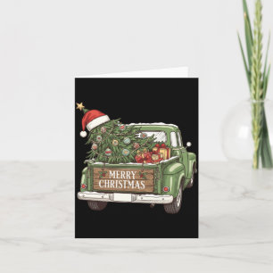 Cartão Caminhão de Natal Vintage Feliz Natal Homens Mulhe