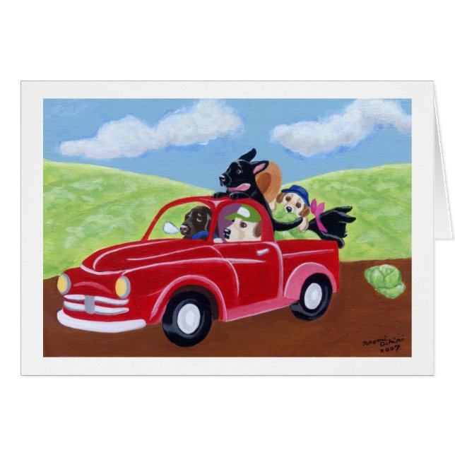 Cartão Caminhão e laboratórios vermelhos (Frente Horizontal)