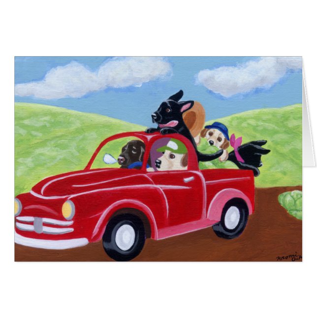 Cartão Caminhão e laboratórios vermelhos (Frente Horizontal)